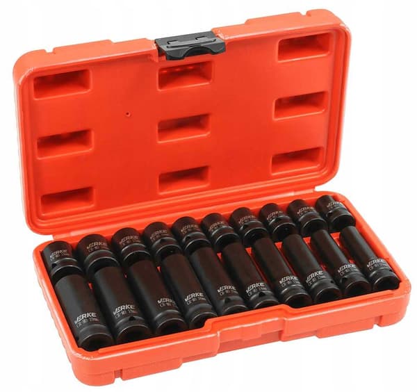 Korte og lange slagtopnøgler 1/2" 20 stk. 10-19mm Verke