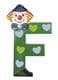 Clown Letter in Wood, F