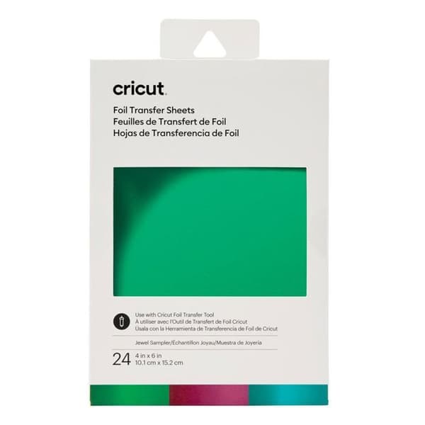 24 folieöverföringsark blå, grön, lila, vit 6" x 4" Cricut
