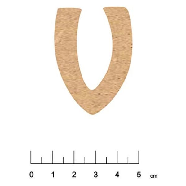 Bokstäver i MDF med självhäftande baksida 5 cm Bokstav V