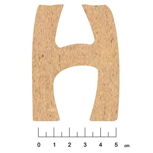 Fyrkantig bokstav i MDF med klister 7,5cm Bokstav H