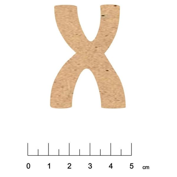 MDF-klisterbokstäver i trä 5 cm Bokstav X