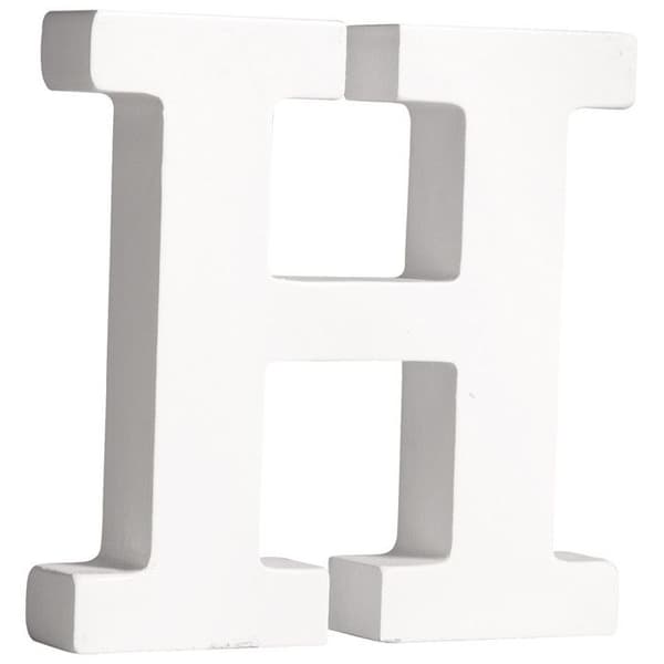 Bokstav H MDF Vit 11 cm