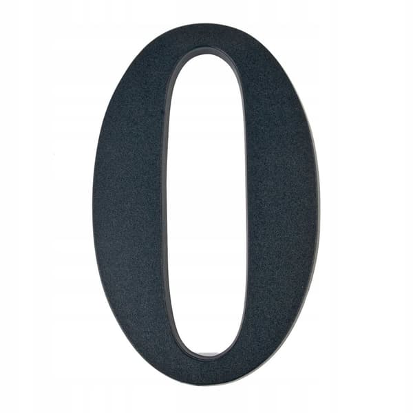 Husnummer 0 sort 19 cm