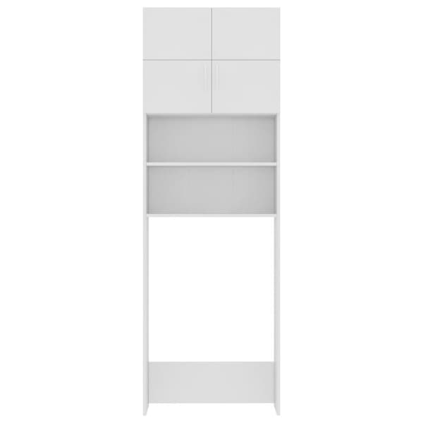 vidaXL Tvättmaskinsskåp vit 64x25,5x190 cm konstruerat trä