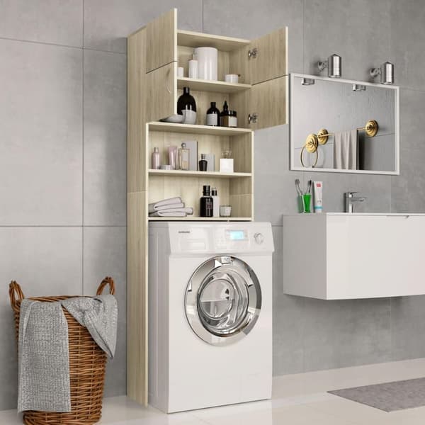 vidaXL vaskemaskineskab 64x25,5x190 cm konstrueret træ Sonoma-eg