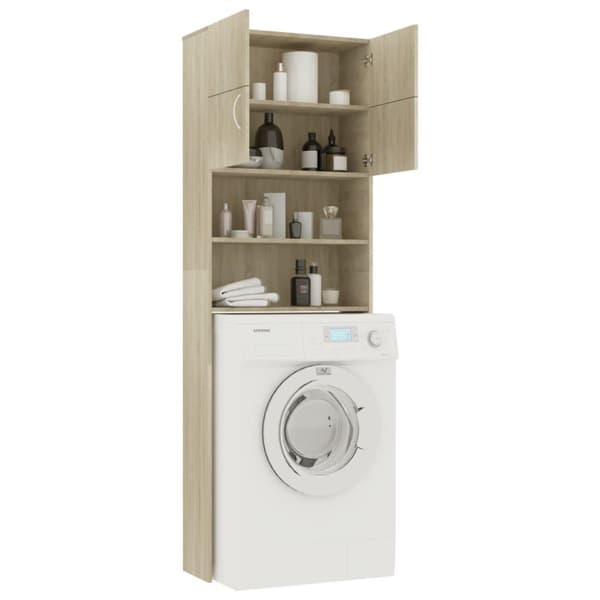 vidaXL vaskemaskineskab 64x25,5x190 cm konstrueret træ Sonoma-eg