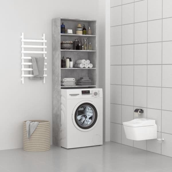 vidaXL Pesukonekaappi betoninharmaa 64x24x190 cm