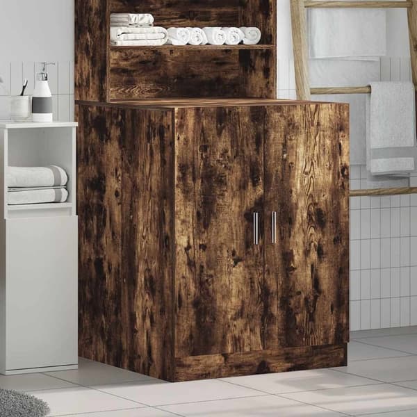 vidaXL vaskemaskineskab 71x71,5x91,5 cm røget egetræsfarve