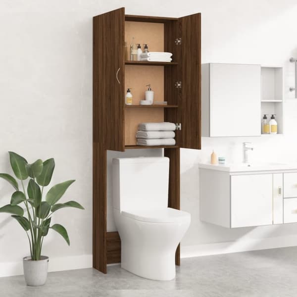 vidaXL vaskemaskineskab 64x25,5x190 cm brun egetræsfarve