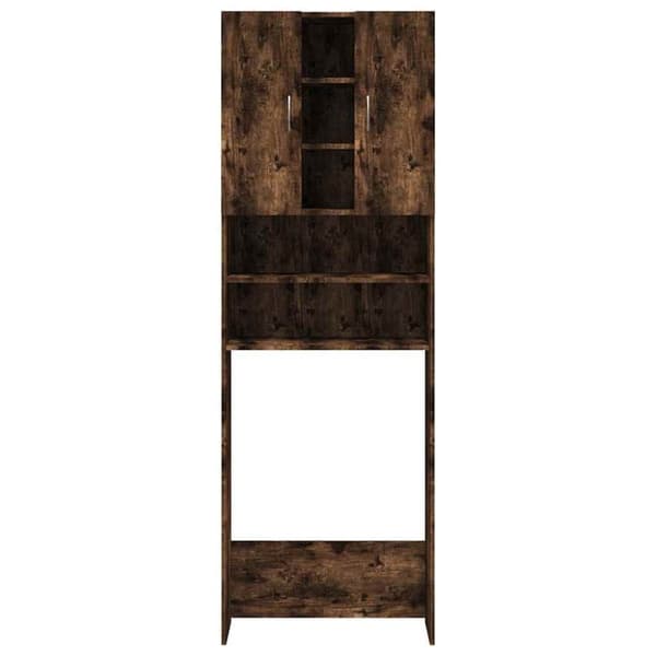 vidaXL Vaskemaskinskap røkt eik 64x25,5x190 cm