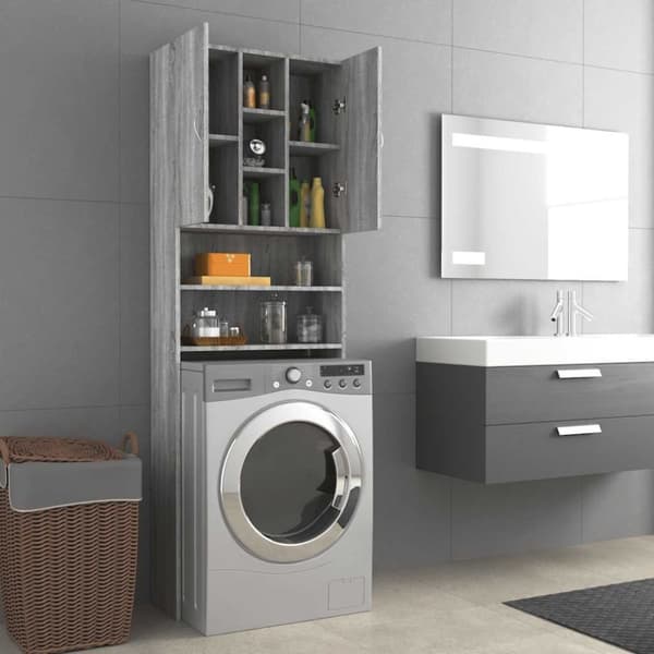 vidaXL Pesukonekaappi harmaa Sonoma 64x25,5x190 cm