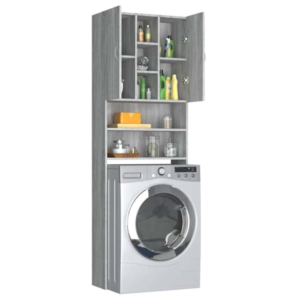 vidaXL Pesukonekaappi harmaa Sonoma 64x25,5x190 cm