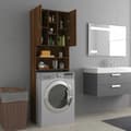 Miniatyrbilde 4 av 11: vidaXL Vaskemaskinskap brun eik 64x25,5x190 cm