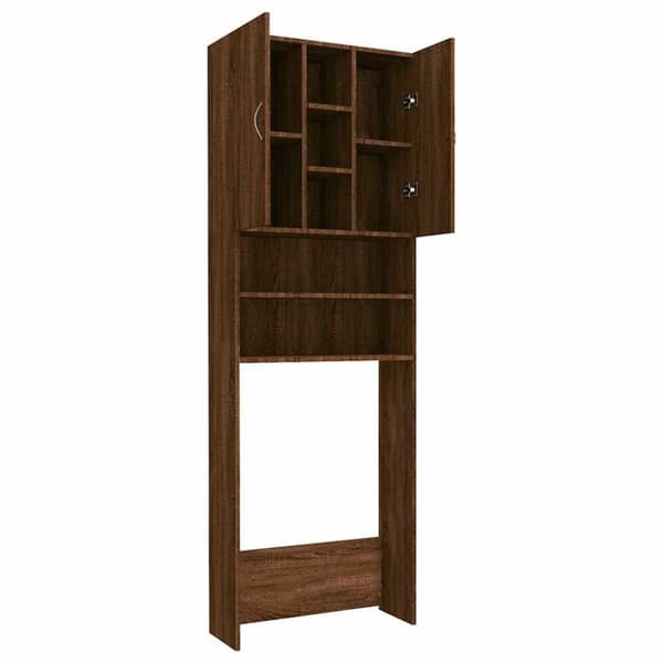 vidaXL Vaskemaskinskap brun eik 64x25,5x190 cm