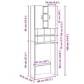 Miniatyrbilde 11 av 11: vidaXL Vaskemaskinskap brun eik 64x25,5x190 cm