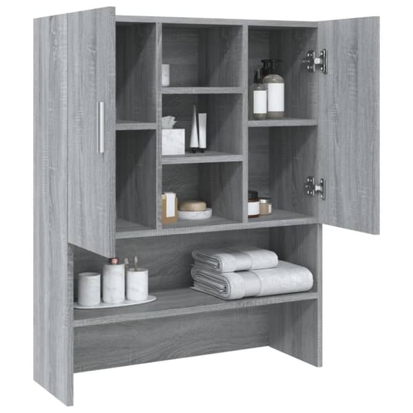 vidaXL vaskemaskineskab 70,5x25,5x90 cm grå sonoma-eg
