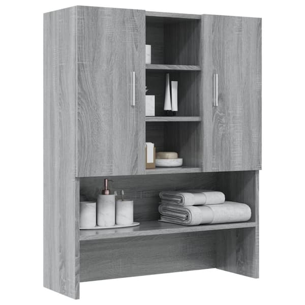 vidaXL vaskemaskineskab 70,5x25,5x90 cm grå sonoma-eg