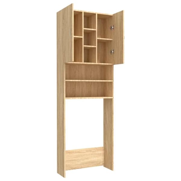 vidaXL badeværelsesskab til vaskemaskine 64x25,5x190 cm sonoma-eg