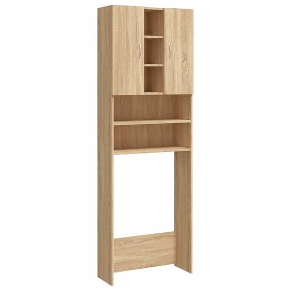 vidaXL badeværelsesskab til vaskemaskine 64x25,5x190 cm sonoma-eg