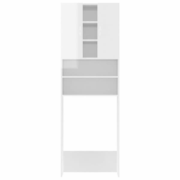vidaXL Pesukonekaappi korkeakiilto valkoinen 64x25,5x190 cm