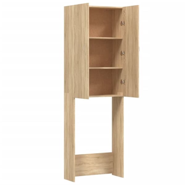 vidaXL Tvättmaskinsskåp sonoma-ek 64x25,5x190 cm