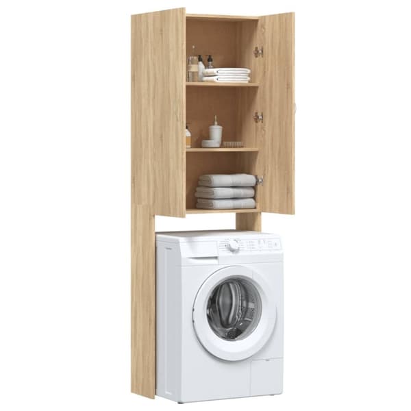 vidaXL Tvättmaskinsskåp sonoma-ek 64x25,5x190 cm