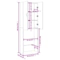 Miniatyrbilde 11 av 11: vidaXL Vaskemaskinskap svart 64x25,5x190 cm