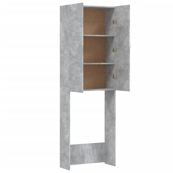 vidaXL Vaskemaskinskap betonggrå 64x25,5x190 cm