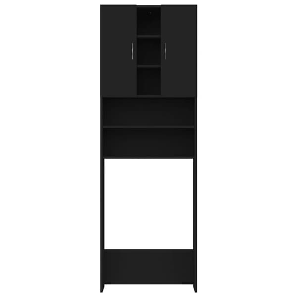 vidaXL Vaskemaskinskap svart 64x25,5x190 cm
