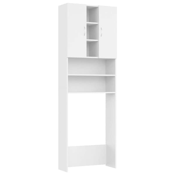 vidaXL Tvättmaskinsskåp vit 64x25,5x190 cm