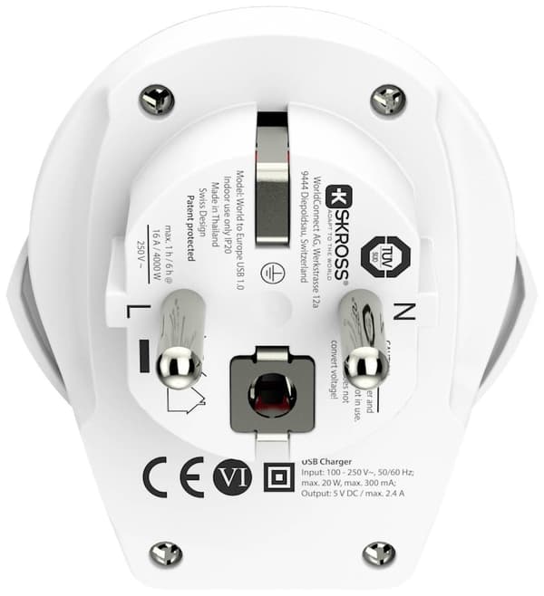 Skross 1500266 Travel adapter World to Europe USB 1.0