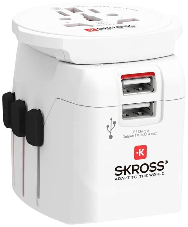 Skross 1302470 Travel adapter Pro Light USB (2xA) -World - White