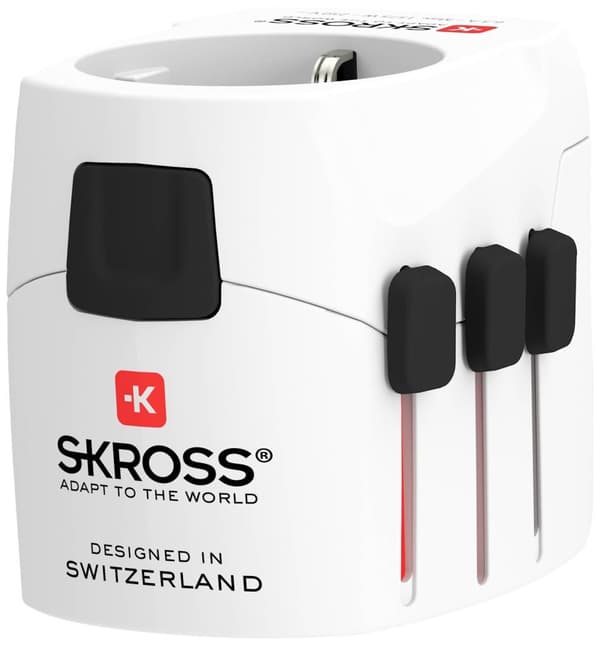 Skross 1302470 Travel adapter Pro Light USB (2xA) -World - White Hvid