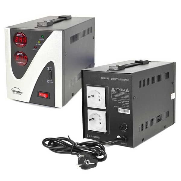 Silvercloud Spændingsstabilisator 2000va 1200w 9.1a Sort