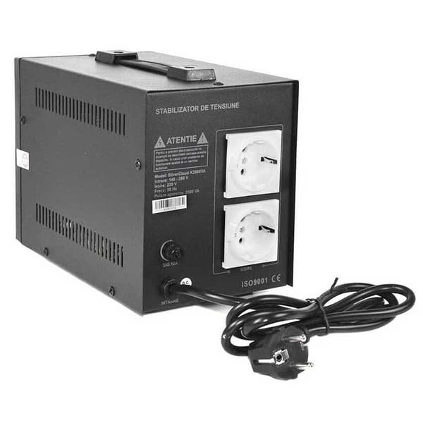 Silvercloud Spændingsstabilisator 2000va 1200w 9.1a Sort
