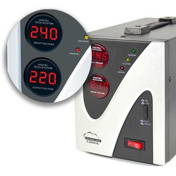 Silvercloud Spændingsstabilisator 2000va 1200w 9.1a Sort
