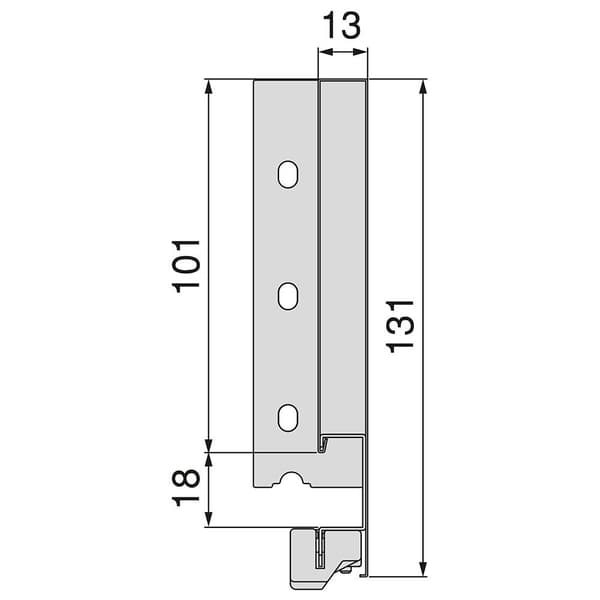 Emuca Udendørs Bestyrelse 40 131 Mm Høj 131 Mm Til 18 Mm Bestyrelse Søvfarvet