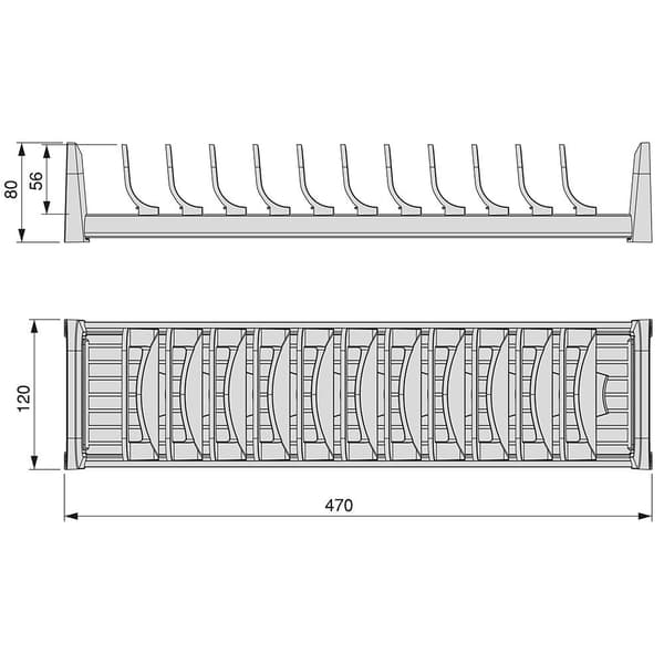 Emuca Orderbox 120x470 Hopeinen