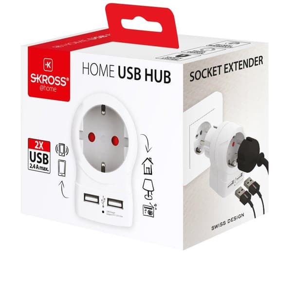 Travel Adapter SKROSS home USB power hub with a socket extender