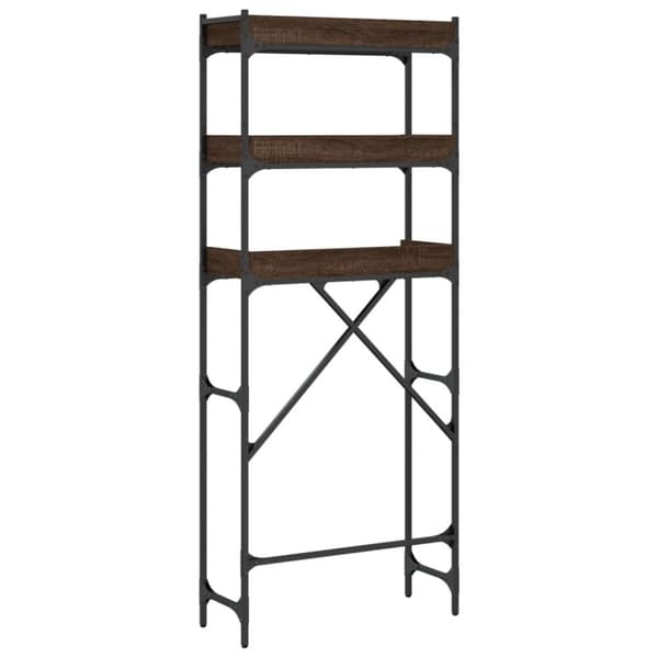 vidaXL vaskemaskinereol 67x25x163 cm konstrueret træ brunt egetræ