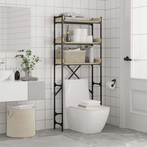 vidaXL vaskemaskineskab 67x25x163 cm konstrueret træ sonoma-eg