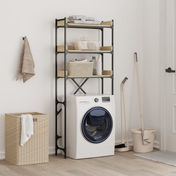 vidaXL vaskemaskineskab 67x25x163 cm konstrueret træ sonoma-eg