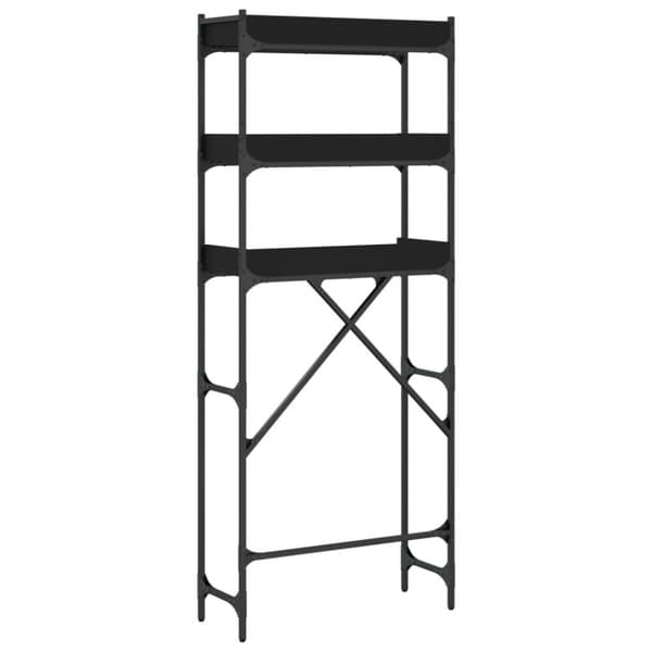vidaXL vaskemaskineskab 67x25x163 cm konstrueret træ sort