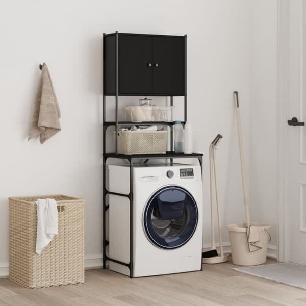 vidaXL vaskemaskineskab 68x48,5x194 cm sort