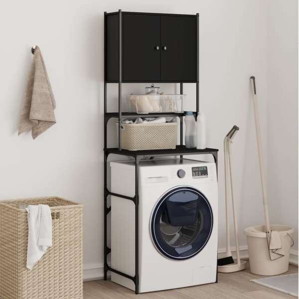 vidaXL vaskemaskineskab 68x48,5x194 cm sort