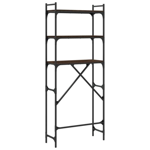 vidaXL Vaskemaskinhylle brun eik 67x25x163 cm sponplate