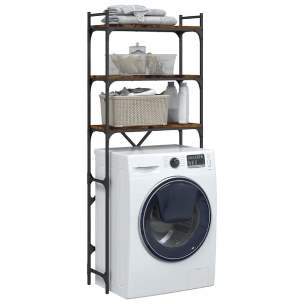 vidaXL vaskemaskinereol 67x25x163 cm konstrueret træ røget egetræ
