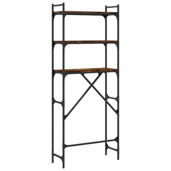 vidaXL vaskemaskinereol 67x25x163 cm konstrueret træ røget egetræ