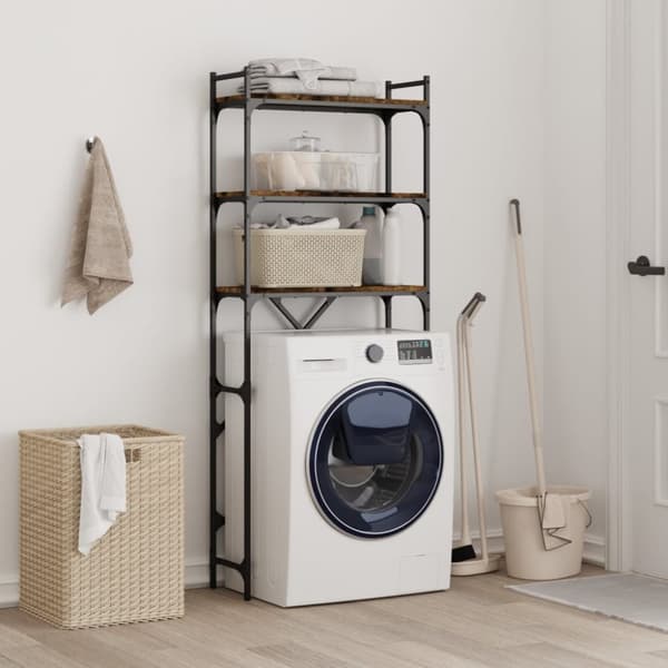 vidaXL vaskemaskinereol 67x25x163 cm konstrueret træ røget egetræ
